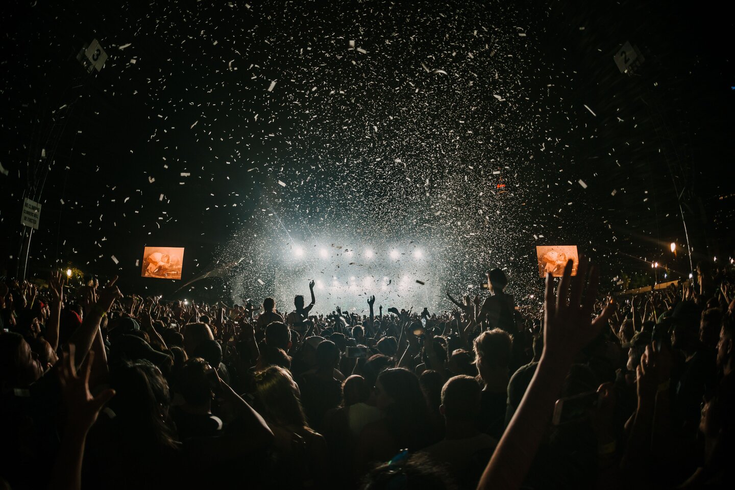 Concert stage from the crowd's perspective